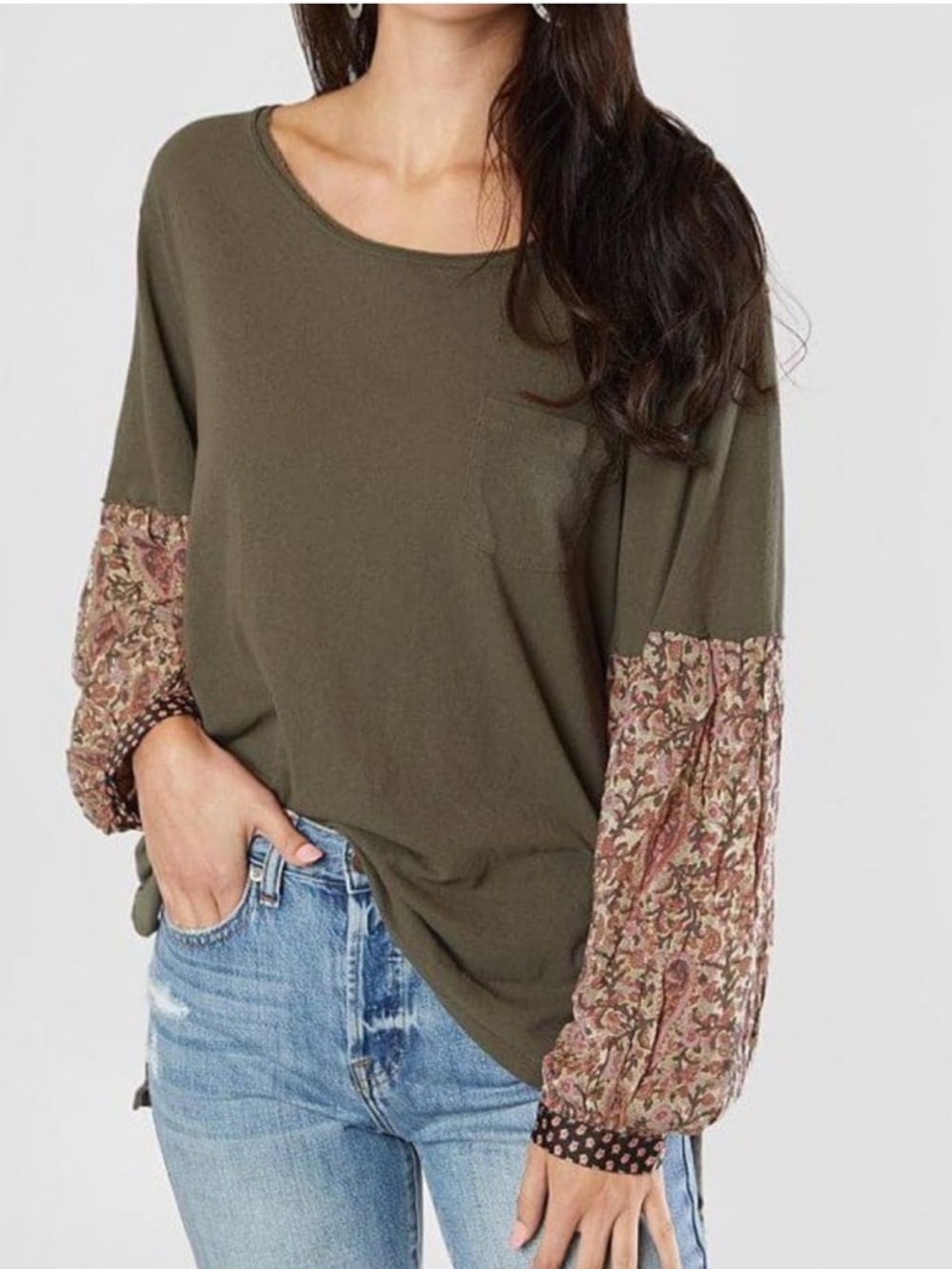 *NWT* Free People We The Free Jade long-sleeve tee